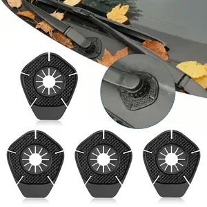 4PCS Car Wiper Hole Protective Cover, Silicone Wiper Arm Bottom Protection Pads, Wiper Dust Jacket Anti-Leaf Universal for Most Vehicles