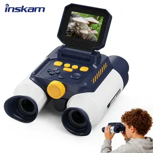 INSKAM Magic Adventures Binoculars with 2.4'' IPS Screen,10X Zoom+7 IR Night vision,Multiple Adventure Game,Compact Toy Binocular for Bird Watching,Travel, Camping,Gift for Ages 3+ Boys Girls