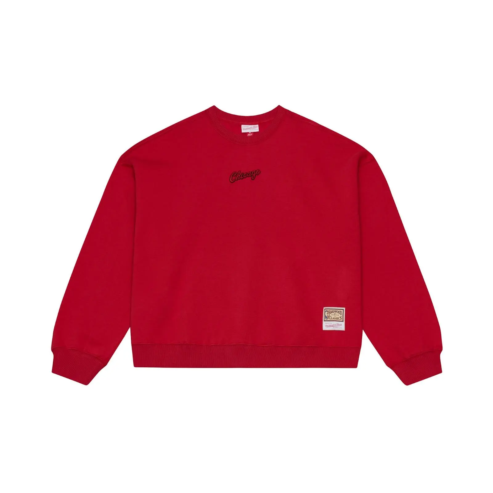 Mitchell & Ness Men's Chicago Bulls Red Insignia Graphic Fleece Sweatshirt, Long Sleeve Tops, All-Season Casual Wear, Machine Washable