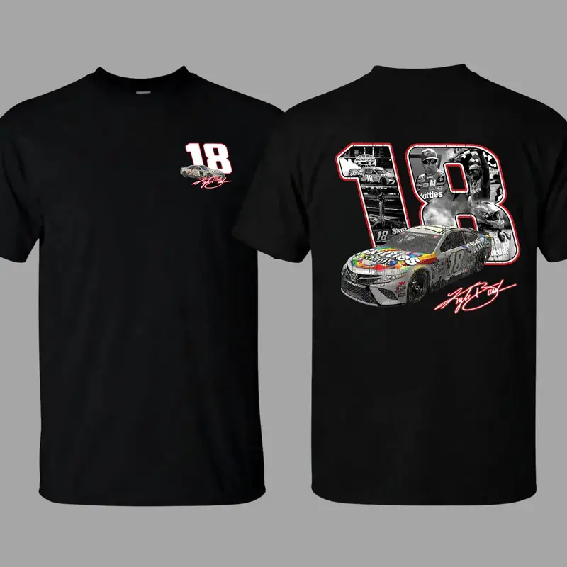 Mens 18 Kyle Busch NASCAR Legend Memorial Short-Sleeve T-Shirt - Casual Classic Streetwear Menswear RIP Rowdy Vintage Tribute Top