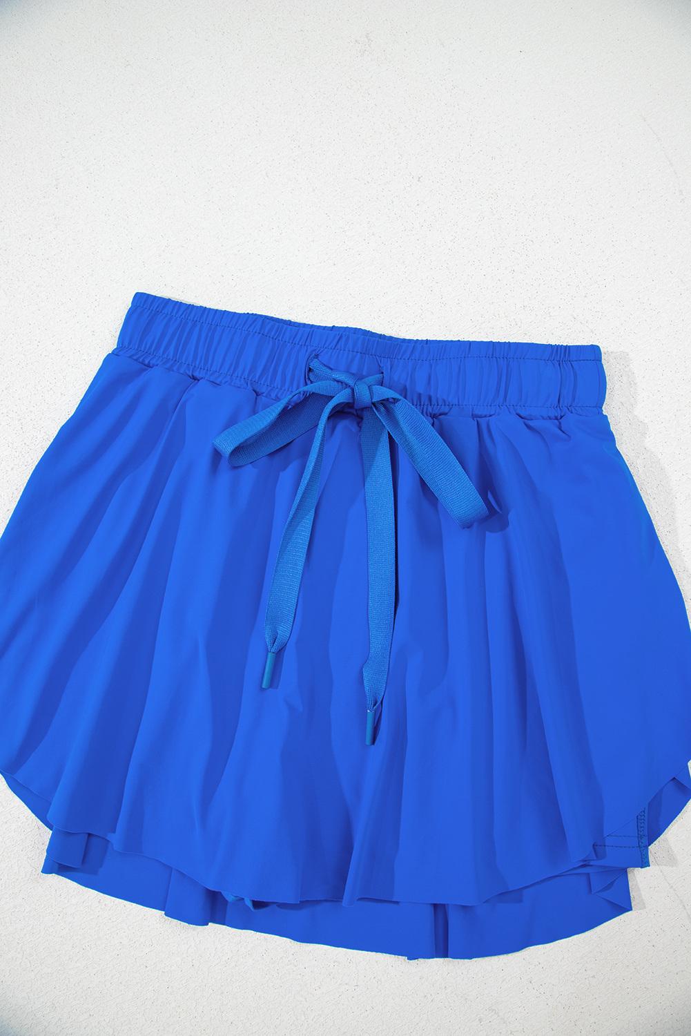 Mntaor Women's Casual Drawstring Tie High Waist Lined Tennis Skorts with Tie Detail, Ideal for Casual Outings and Versatile Wear