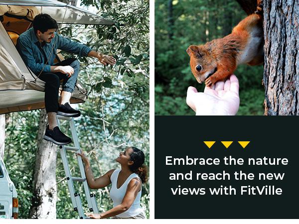 FitVille Men's Explorer Outdoor Slip-On Shoes V1 Footwear Boy Comfort Walking Shoes Slipon Men's Santa Cotton wide toe box suede Men's Santa anti smashing Flat Support Black Casual Sneakers Outdoorfun Walkingshoes SpringStatements