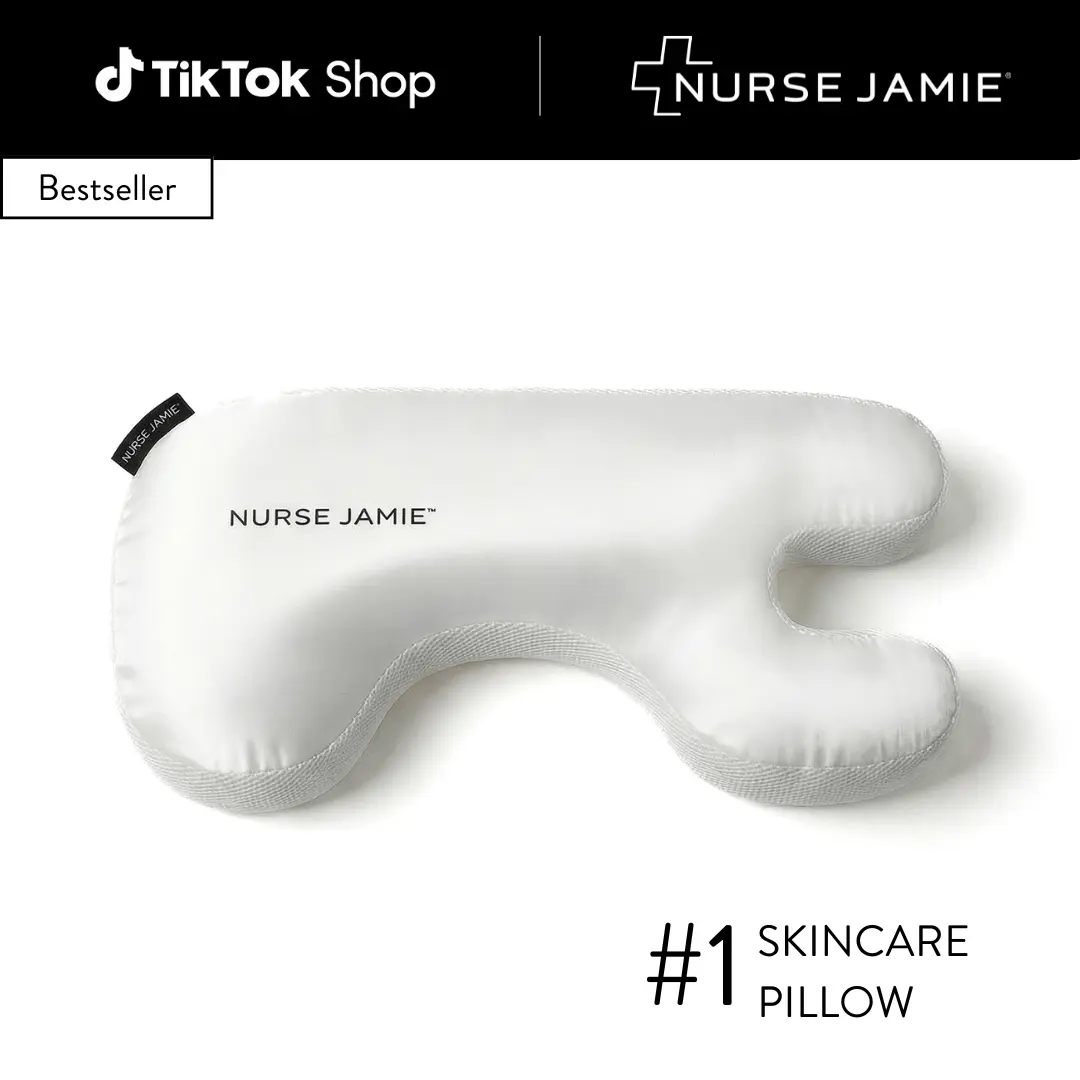 Nurse Jamie Beauty Bear Anti-Wrinkle Skincare Pillow – Ergonomic Memory Foam for Side & Back Sleepers, Reduces Sleep Lines
