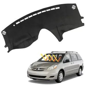 Canvcle 2004-2010 Toyota Sienna Dashboard Cover Custom Fit Mesh Dash Mat Non-Slip UV Protection Anti-Glare Sunshade Black Interior Accessories