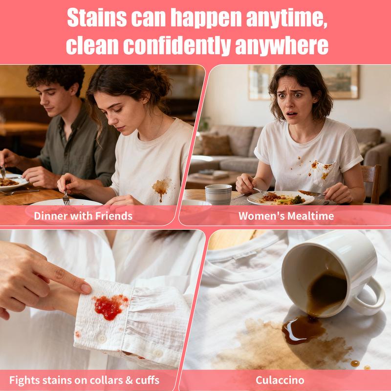 SimplyGone Magic Stain Wand Portable Travel-Friendly Instant Stain Remover Pen for Clothes Kids Clothes Fabrics Shoes & Bags Coffee Oil Makeup Food Stains Drunk Red Household Cleaner Winter Cleaning Essential Christmas Gift