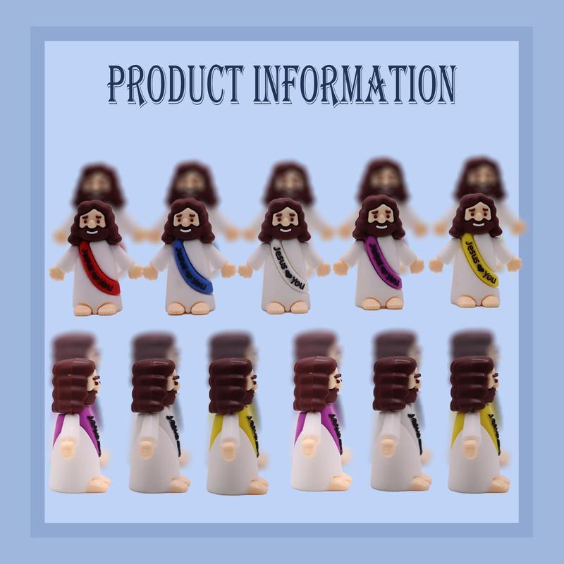 Bememo 30 Pcs Little Jesus Figures Original Design Jesus Love You Mini Rubber Toys to Hide and Seek Christmas Religious Party Favors Sunday School Baptism Gifts(Lively Colors)