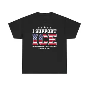 I Support ICE Unisex Heavy Cotton Tee - America - Government - Pride - Gift for Men and Women
