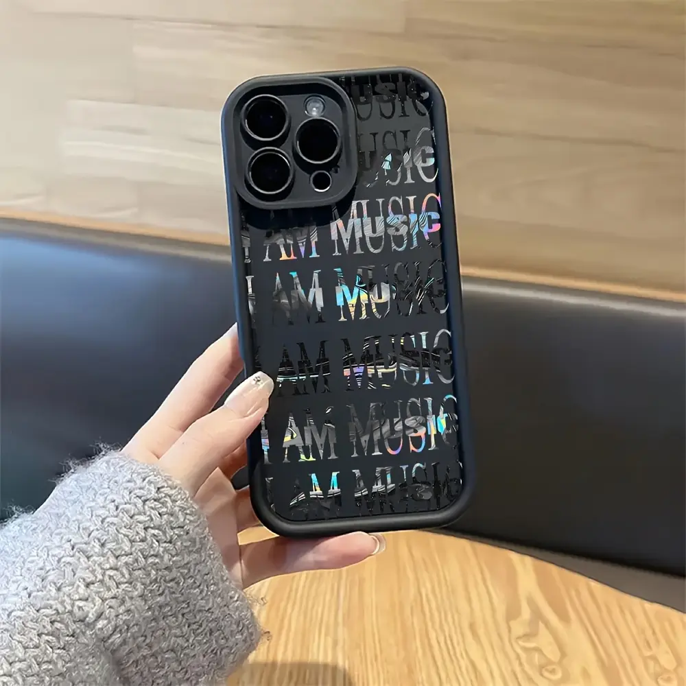 Premium I Am Music Phone Case Compatible with iPhone Models 17 16 15 14 13 12 11 PRO MAX PLUS, AIR Mini SE and iPhone XS MAX, Featuring a Soft TPU Back Cover That Is Anti-Fall. Perfect Gift for Friends and Family