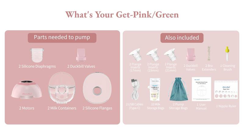 MomMed S33 Luma Built-In Night Light & Pain-Free Breast Pump For Night Pumping,Wearable Breast Pump, Electirc Portable Breast Pump, Breastfeeding Pump with 4 Modes & 9 Levels, 17/19/21mm Flange Inserts Babypump