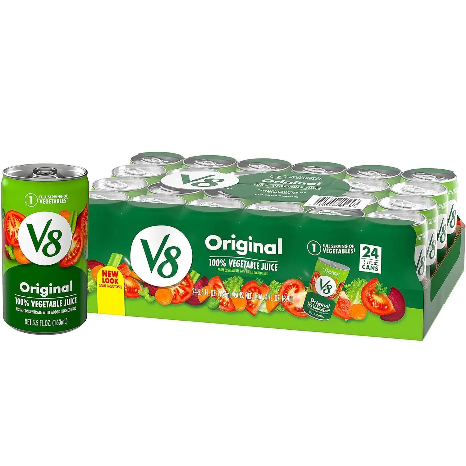 100% Original Fruit Veggie Blend Sugar-Free Juice - Gluten-Free, Shelf-Stable, Vitamin C-Infused, Beets-Included Healthy Beverage for Adults, 5.5 fl oz Cans (24-Pack), 12-Month Shelf Life
