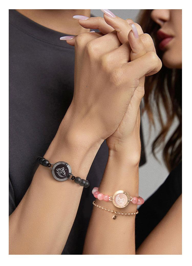Totwoo Magic Smart Jewelry Long Distance Touch Bracelets with Matching Beads Functional Love Connect Gift for Boyfriend Girlfriend or Family