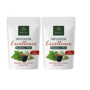 LD Roots Botanical LLC Infusion Excellence Rosemary Mint Tea 15 Bags Helps Fight Stress Boost Concentration