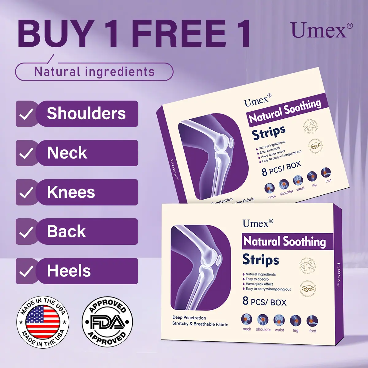 【BUY 1, GET 1 FREE】Umex 1 Soothing Joint Patches – Long-Lasting Relief for Arthritis, Knee & Shoulder Pain | Ideal for Seniors, Athletes & Office Workers