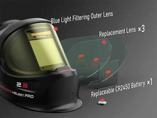 YESWELDER LYG-Q800D Panoramic Auto Darkened Welding Helmet with Side View | True Color Lens & 4 Sensors Welding Mask | Wide Shade 4/5-13 Welding Hood for TIG MIG ARC Cut Grind YESWELDER LYG-Q800D Panoramic Auto Darkened Welding Helmet with Side View | True Color Lens & 4 Sensors Welding Mask | Wide Shade 4/5-13 Welding Hood for TIG MIG ARC Cut Grind