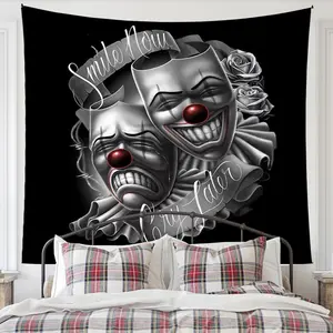 Room Decor Art Face Pattern Tapestries, Tapestry Wall Mural, Home Decor Wall Hanging Art Decor for Home Living Room Bedroom, Bedroom Decor, Men Gifts, Halloween