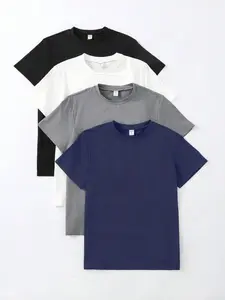 1pcs Teens/Boys' Solid Color Short Sleeve T-Shirt, Suitable For Daily Wear, Solid Color Design, Classic Crew Neck, Soft & Comfortable