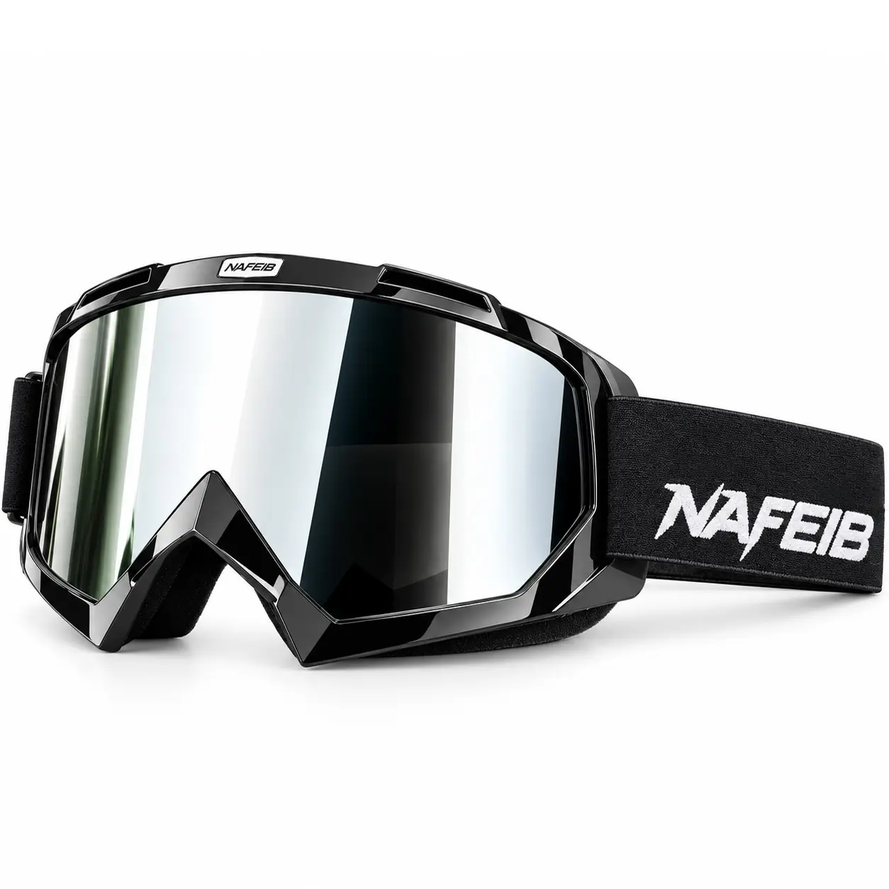 Motorcycle Goggles For Men Women, Ski Goggles With Silver Lens, Snowboard Goggles For Outdoor Sports, Dirt Bike Motocross Glasses, ATV Riding Eyewear, Windproof Outdoor Goggles With Adjustable Strap For Winter Adventure
