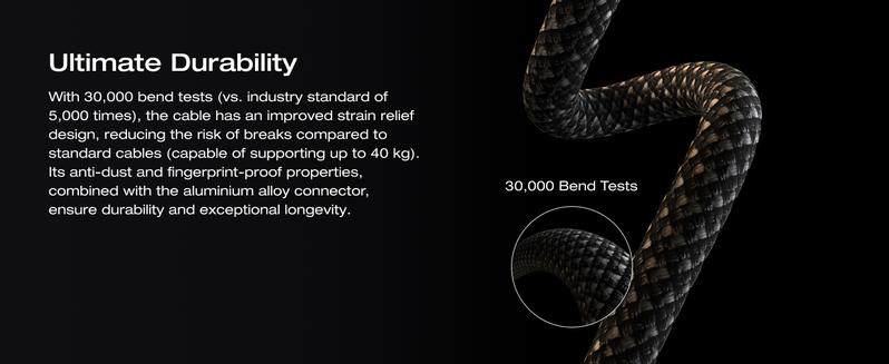 EF ECOFLOW Rapid Pro USB-C to USB-C Cable (240W, Nylon), 240W Dual USB-C Charging, 1.8 m Type C Charger EF ECOFLOW Rapid Pro USB-C to USB-C Cable (240W, Nylon), 240W Dual USB-C Charging, 1.8 m Type C Charger