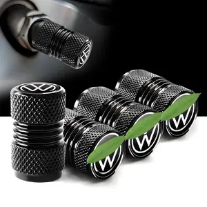 4-piece set of tire valve caps for Volkswagen models, corrosion-resistant, universal aluminum alloy dust caps, made of metal, dustproof and waterproof, durable, suitable for cars, bicycles, and motorcycles, practical!