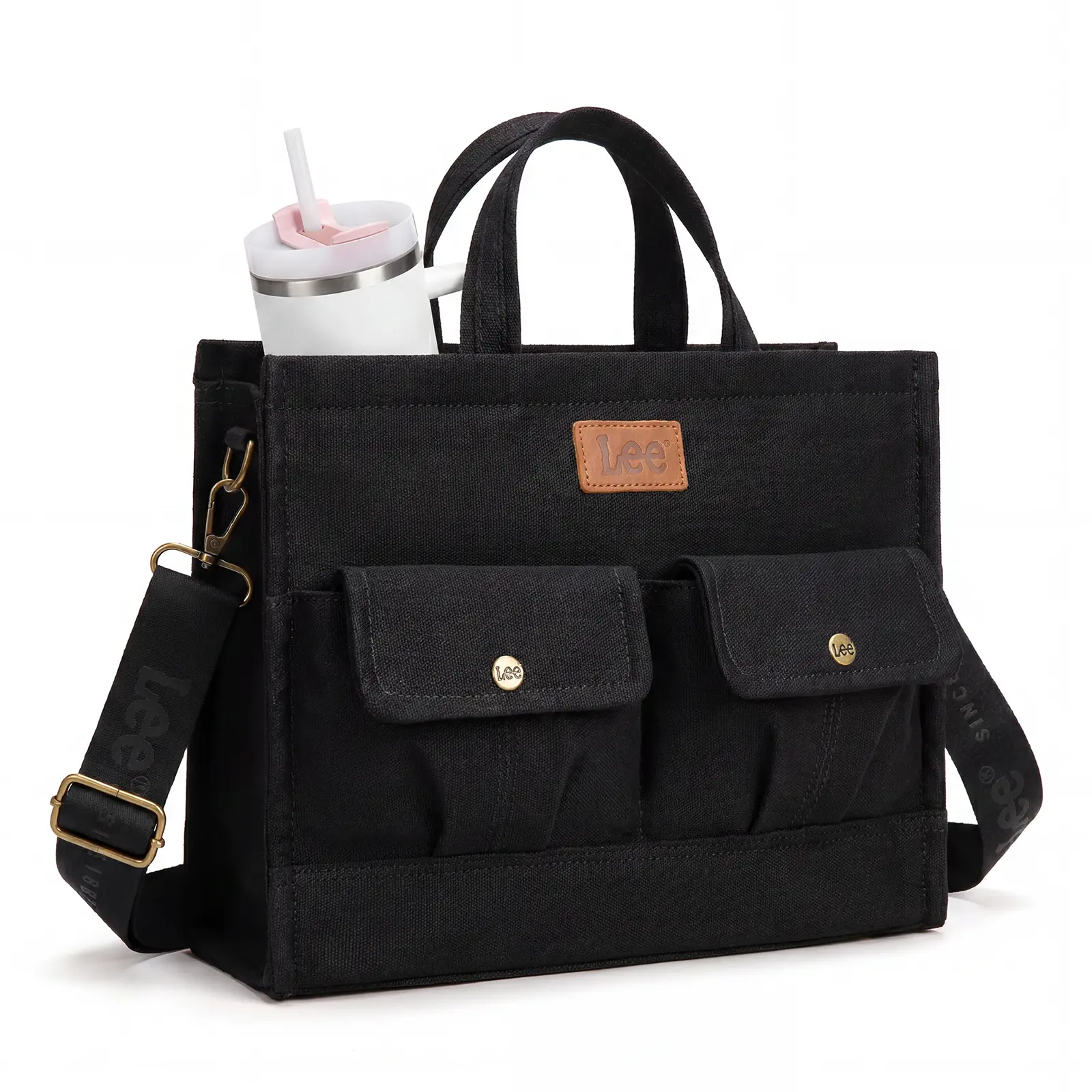 Lee work tote bag, message bag, can hold an iPad and a 13-inch laptop,with multiple pockets, very practical, large capacity, suitable for use at work or school.