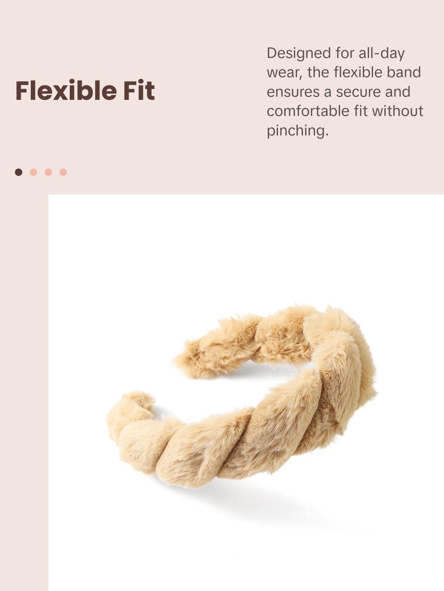 Nollia C-Shaped Faux Fur Twisted Headband – Cozy Winter Hair Accessory (4 Colors)