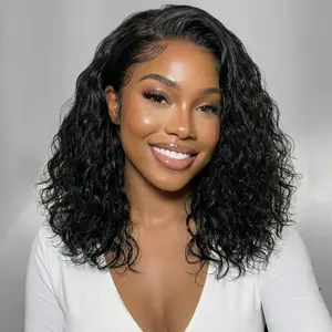 【New In】Sunber Hair Water Wave Wear Go Glueless 220% Density Bob Wigs Bleached Bye Bye Knots Pre Cut Lace 4x6 HD Human Hair Wigs