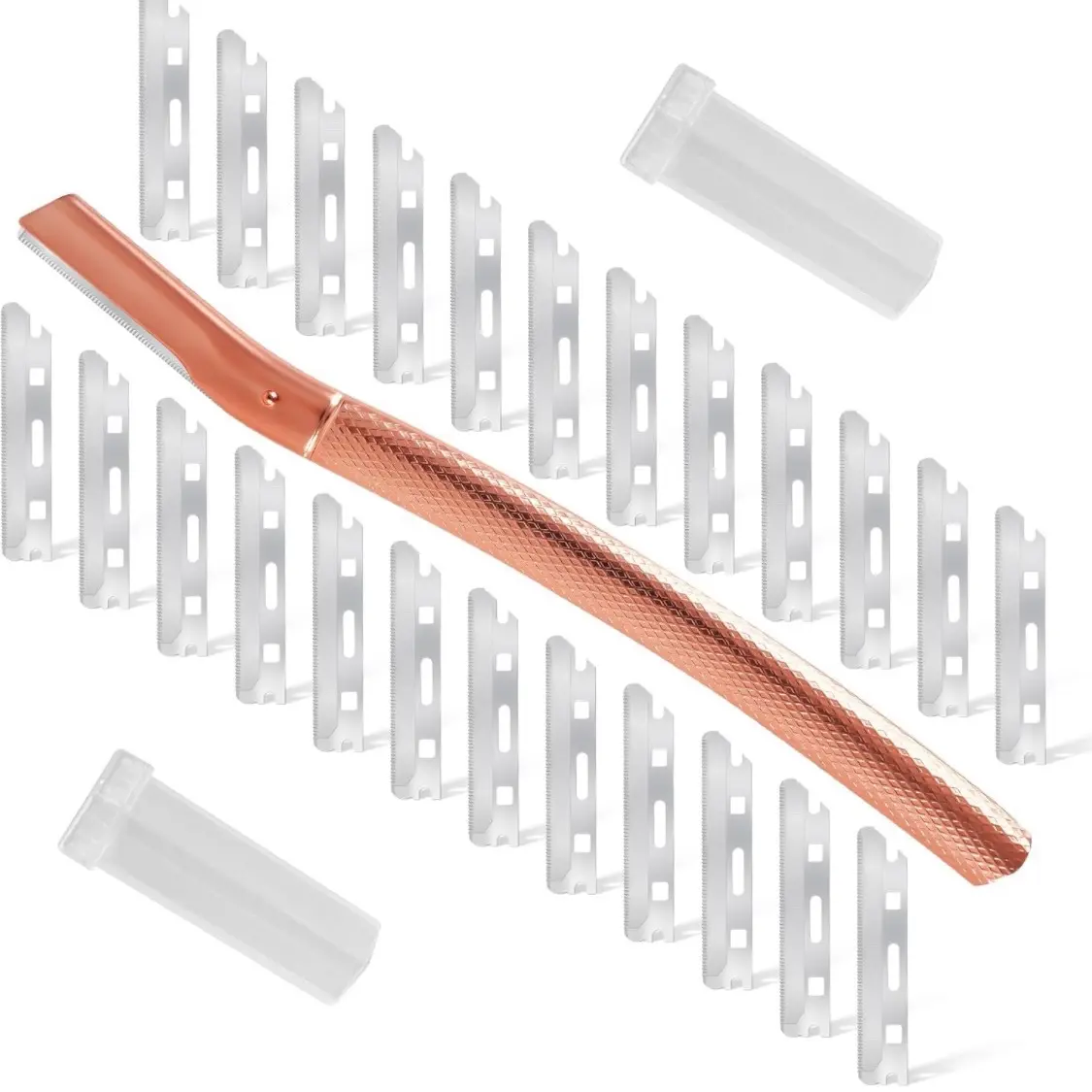 Dermaplaner wand with 20 Blades for women Lady Face Exfoliation, Eyebrow Razor, Peach Fuzz Removal Eyebrow Shaper for Women, Easy to Use Dermaplaner Help Exfoliate and  Smooth Skin Facial upper lip Forhead bikini down under dermaplane razor Unisex