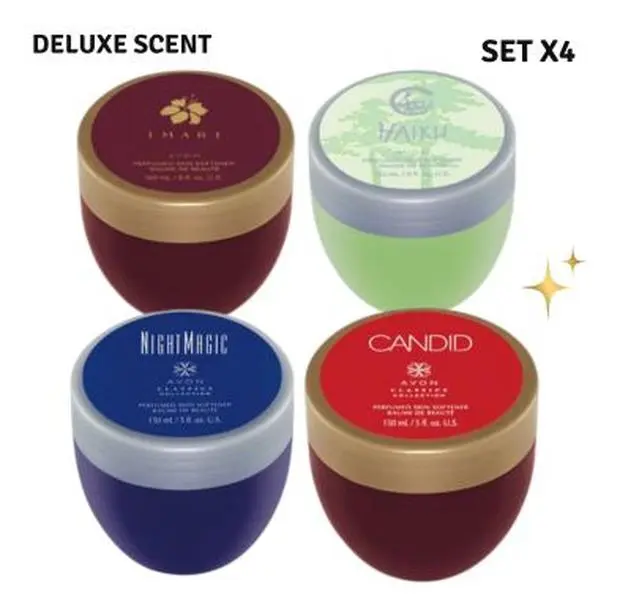 Avon Deluxe Scent Body Cream Collection | 4-Pack Perfumed Skin Softener Set