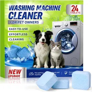 Stxxno 24PCS Eco-Friendly Washing Machine  Fights Pet Odors & Hair Build-Up for Fresh Clean Machines Deep Cleaning Septic Safe Washer Cleaner