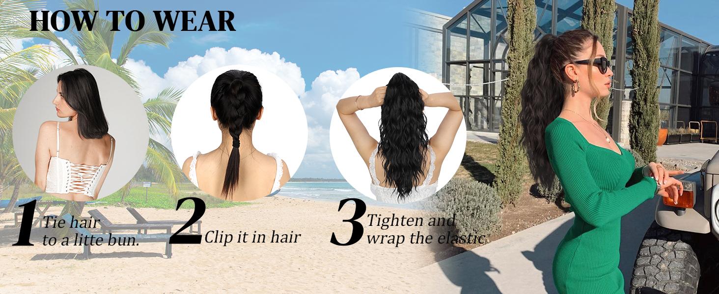 SummerVibes AISI HAIR Synthetic Claw Clip for Women - 18/20/26/30 Inch Long Ponytail Extensions, Soft Wavy Curly Design, Ideal for Daily Quick Wear SummerVibes AISI HAIR Synthetic Claw Clip for Women - 18/20/26/30 Inch Long Ponytail Extensions, Soft Wavy Curly Design, Ideal for Daily Quick Wear