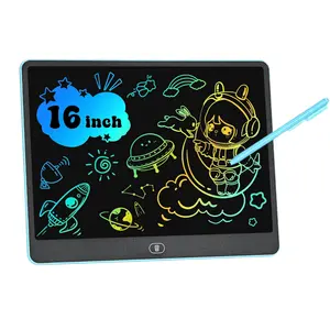 LCD Writing Tablet 16 Inch | Doodle Pad for Kids Ages 3-8 | Christmas Gifts for Boys & Girls | Erasable Drawing Board | Learning & Art Toy 16Inch-Black、Blue、Pink