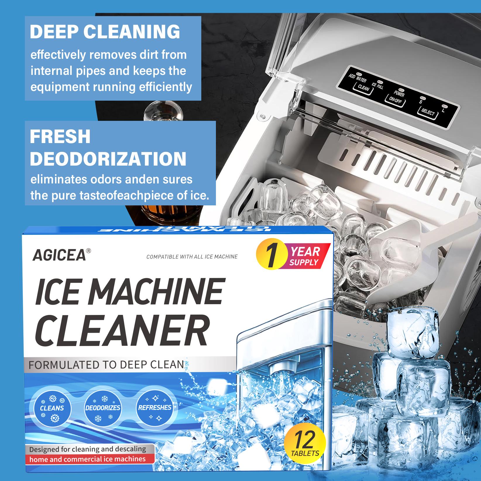 AGICEA Ice Machine Cleaner 12 Pieces - Compatible with All Ice Maker Cleaners, Coffee Cleaners & Household Cleaning Products