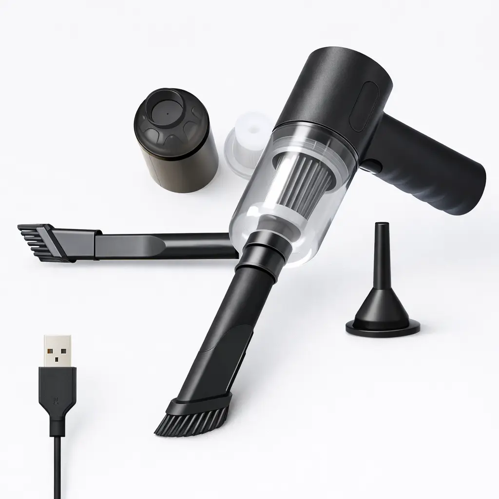 Wireless Car Vacuum Cleaner USB Rechargeable – Portable Handheld Mini Vacuum Cleaner Wet & Dry, 1200mAh Cordless Cleaning for Car Interior, Keyboard, Pet Hair, Crumbs, Desk & Home Cleaning