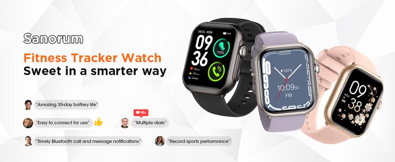 Smart Watch Pro for Women & Men with 30 Days+ Battery Life Heart Rate SpO2 Sleep Monitor 120 Sports Modes IP68 Waterproof Fitness Tracker Call & Message Notifications 1.85" Touchscreen Customizable Watch Faces Wristwatch Digital