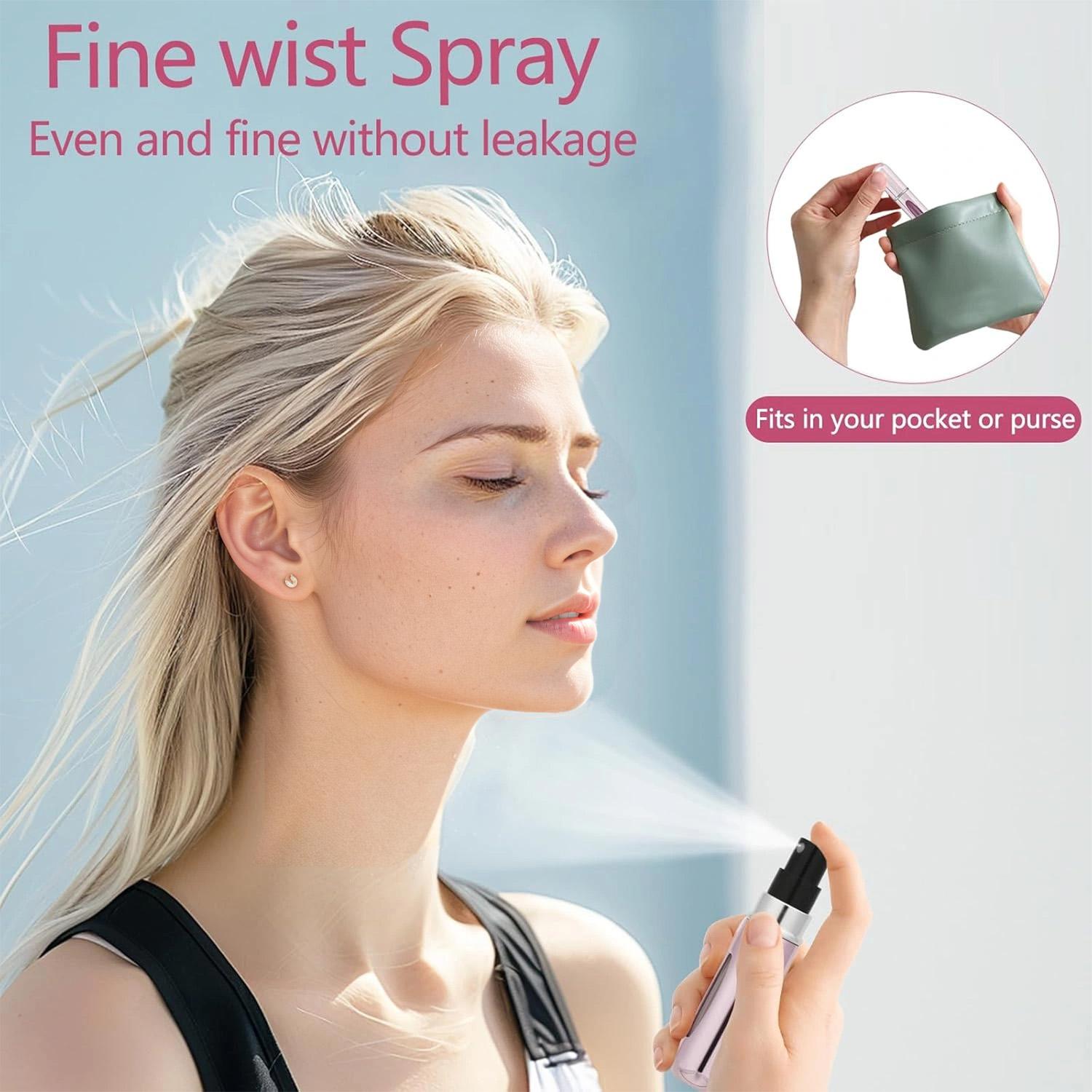 4PCS 5ML Refillable Perfume Atomizer Travel, Portable Mini Pocket Perfume Atomizer for Travel Accessories Tin Canister Organizer Bottle