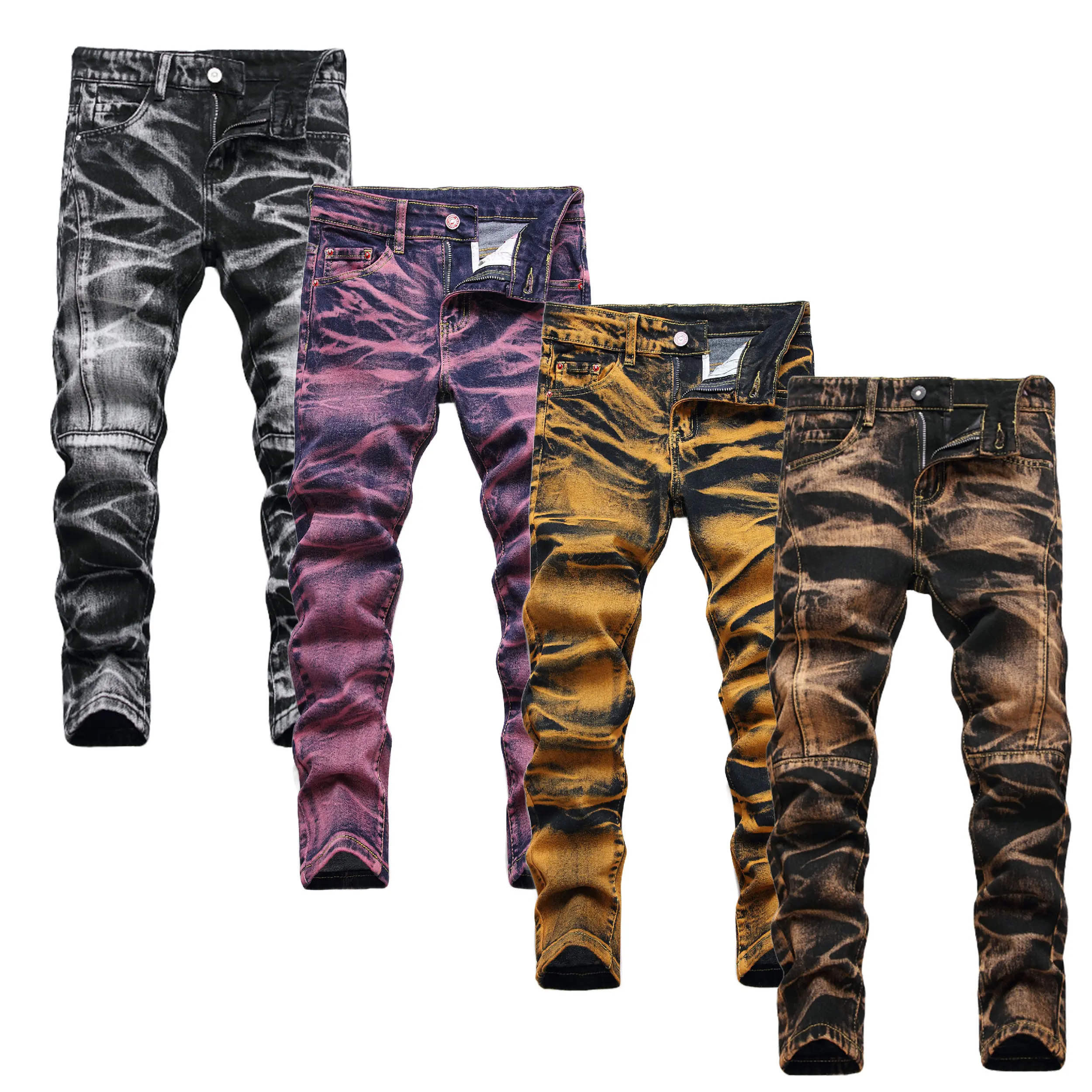 Boy's Solid Color Fashionable Skinny Pants - Ripped Distressed Destroyed Washed Denim Jeans​ Camouflage Sweatpants Camo Shorts