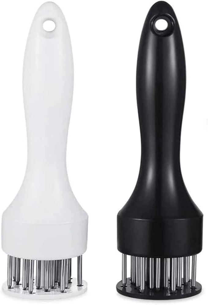 Meat Tenderizer Tool with Ultra Sharp Stainless Steel Needle Blades 2 Pack Meat Tenderizer Tool Profession Kitchen Gadgets Jacquard for Tenderizing and Cooking BBQ, Marinade, Steak, Beef, and Poultry