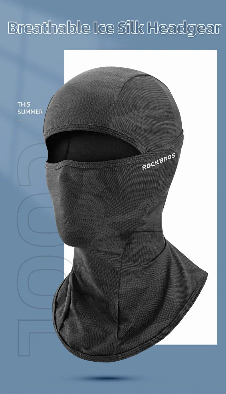 ROCKBROS 3 Counts Summer Balaclava Face Mask UV Protection Cooling Neck Gaiter Breathable Face Covering Motorcycle Cycling for Men Women FathersDayGift
