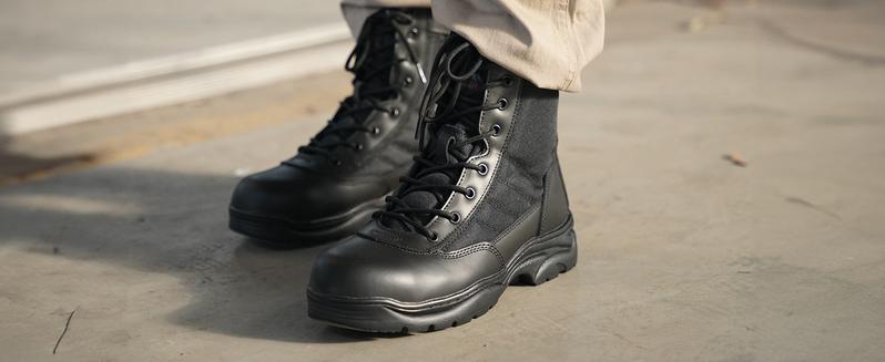 NORTIV8 TROOPER-STEEL Men's Ankle Work Boots - Steel Toe Cap & Textured Rubber Outsole for Anti-Impact & Reliable Grip Boy Walking Shoes Footwear Comfort