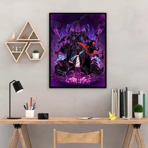 Sung Jin Woo Poster, Solo Leveling Manga Wall Art, Shadow Sovereign Power, Home Decor, Gift for Fans_Poster