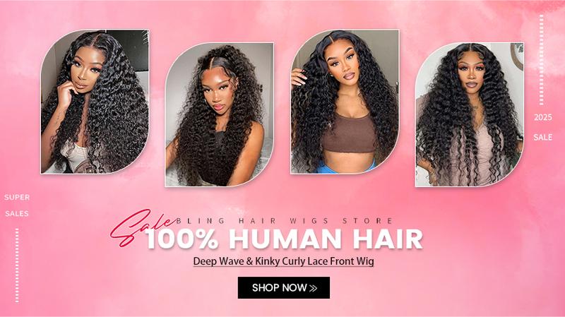 Bling Hair 13x6 13x4 Deep Wave Lace Front Glueless Wigs Human Hair 180% Density Deep Wave Frontal Wigs Human Hair HD Lace 38 Inch Curly Wigs for Black Women Pre Plucked with Baby Hair Curly Lace Front Wig TikTokShopHolidayHaul