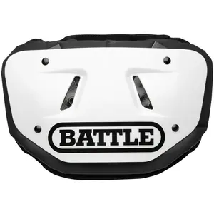 Battle Sports Chrome Protective Football Back Plate - Pearl White/Black