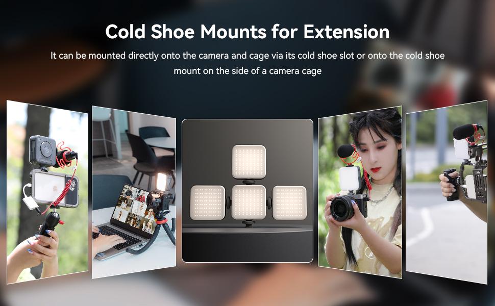 SmallRig P96 LED Mini Ring Light, Video Light,96 LED beads for Photography Video Lighting, Rechargeable 2200mA CRI 95 + 2700-6500K w 3 cold shoes Christmas gifts 3286B