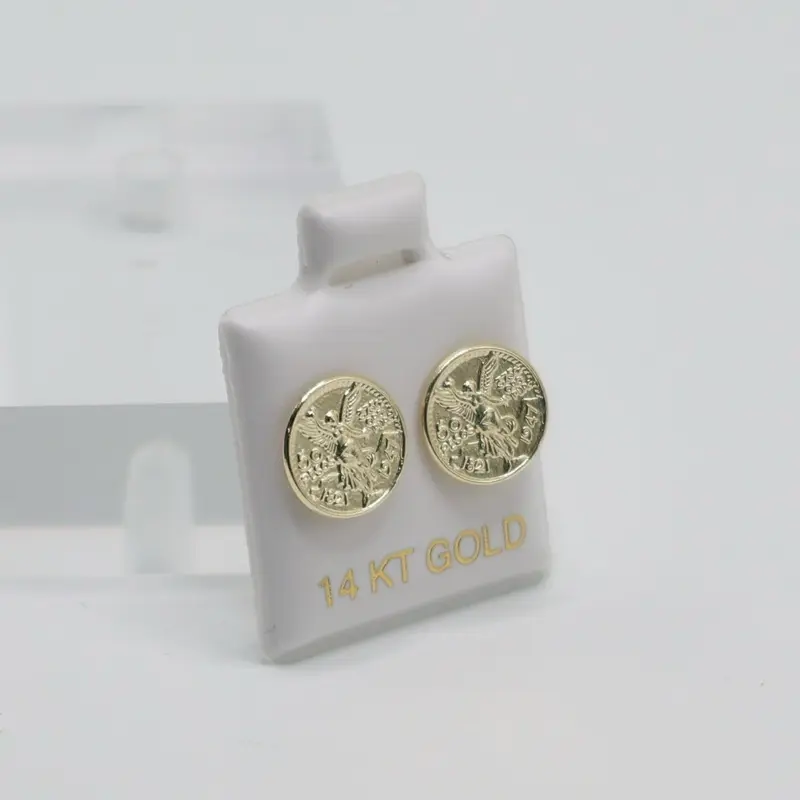14KT Gold Centenario Earrings - Elegant Coin Design for Women