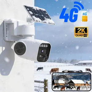4G LTE Solar Security Camera Wireless Outdoor, No WiFi Required, Built-In 4G SIM, 2K Color Night Vision, PIR Motion Alerts, Two-Way Talk, 355° Pan Tilt, Solar Powered & Weatherproof, Cloud & SD Storage, Easy Setup