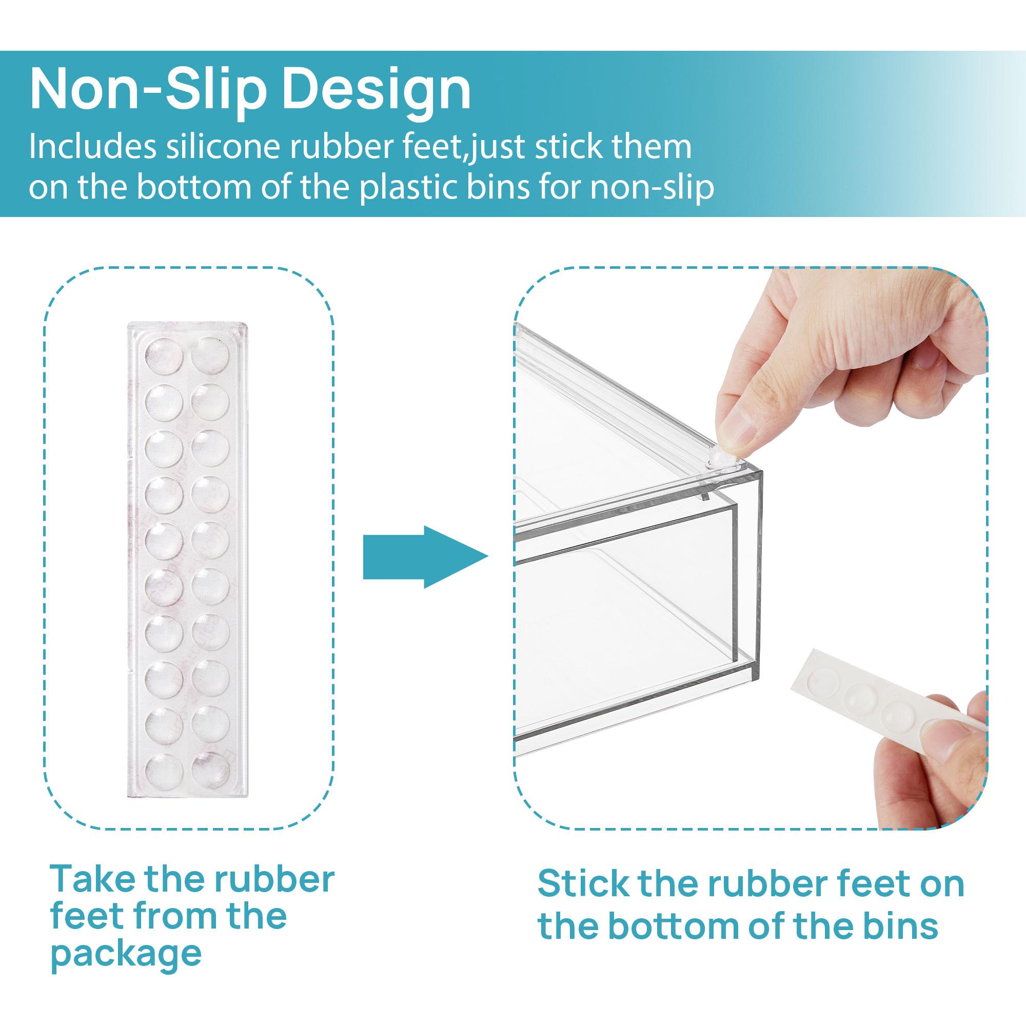 【Live Only】VTOPMART Clear Stackable Storage Drawers, Comestics Desktop Organizer Bins for Vanity, Makeups, Skin Care Products Dressing Table Box Christmas Gift