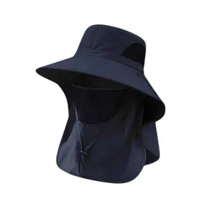 Fishing Hat for Men & Women Outdoor UV Sun Protection Wide Brim Hat with Face Cover & Neck Flap Unisex Design for Fishing and Outdoor Activities