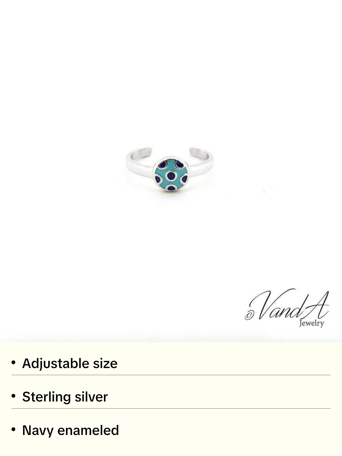 Enameled Circle Shape Toe Ring