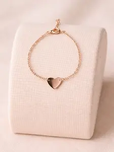 Dainty Gold Heart Bracelet - Elegant Polished Charm Delicate Chain Adjustable Clasp Lightweight Everyday Wear Trendy Stacked Look