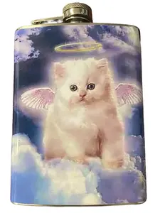 Angel Kitten y2k 8oz Stainless Steel Flask